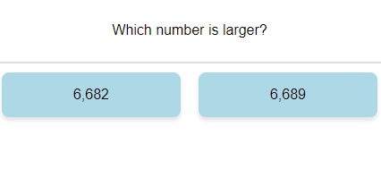 Compare Numbers (find the larger 4 digit number) 