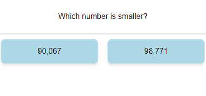 Compare Numbers (find the smaller 5 digit number) 