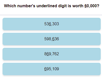 Place Value (find digit value in a number) 