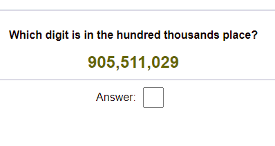 Place Value (up to billions ten digit numbers) 